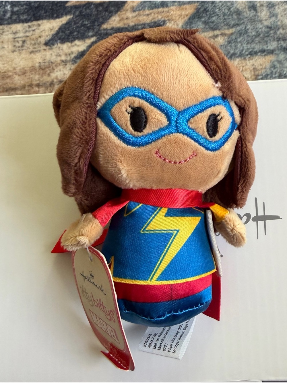 Hallmark Plush Superhero Girl in Blue and Red Costume